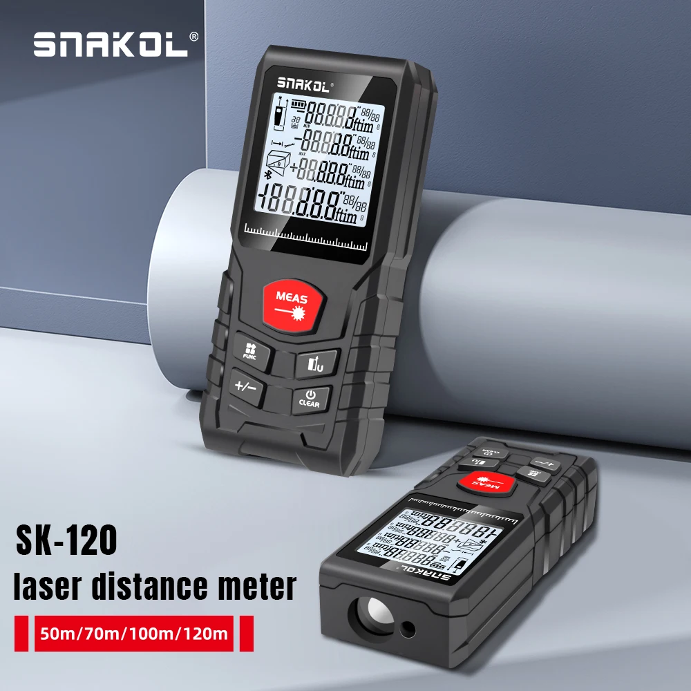 Stanley Tape 25Ft - SNAKOL SK-120 Télémètre Laser Numérique 50m/70m/100m/120m